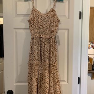 NWT ANGIE MIDI TIERED PRAIRE DRESS SMALL